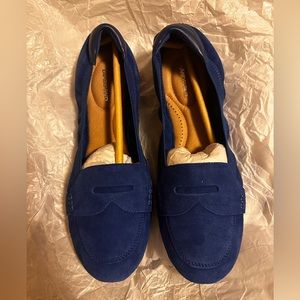 Blue Suede Loafers NWOT